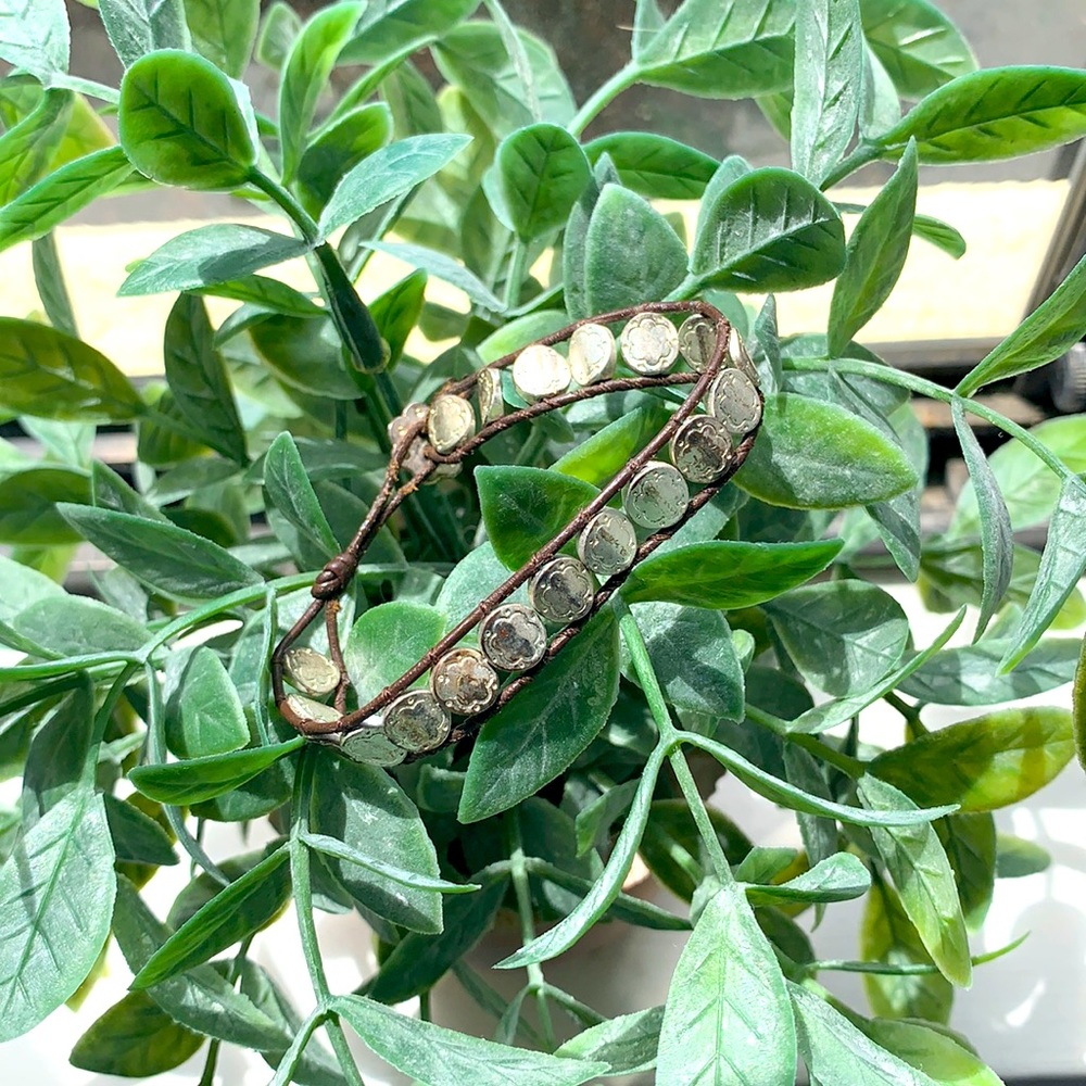 Silver and Rope Bracelet